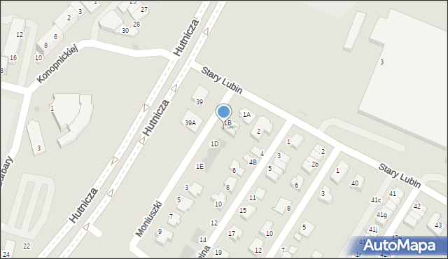 Lubin, Moniuszki Stanisława, 1C, mapa Lubin