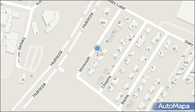 Lubin, Moniuszki Stanisława, 5, mapa Lubin
