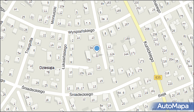 Lublin, Mochnackiego Maurycego, 11, mapa Lublina