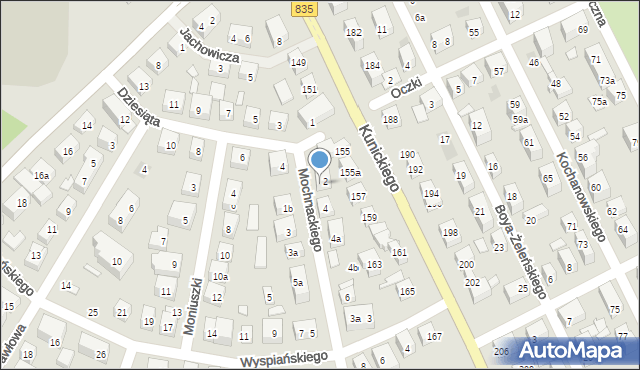 Lublin, Mochnackiego Maurycego, 2a, mapa Lublina