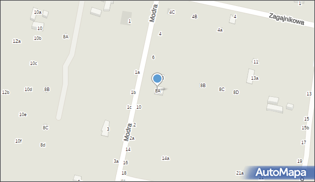 Lublin, Modra, 8A, mapa Lublina