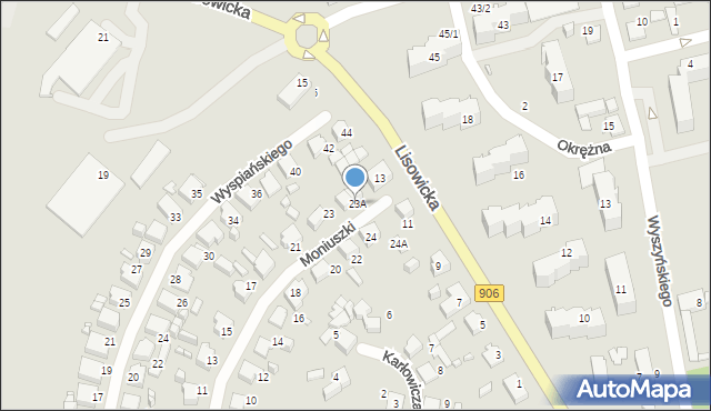 Lubliniec, Moniuszki Stanisława, 23A, mapa Lubliniec