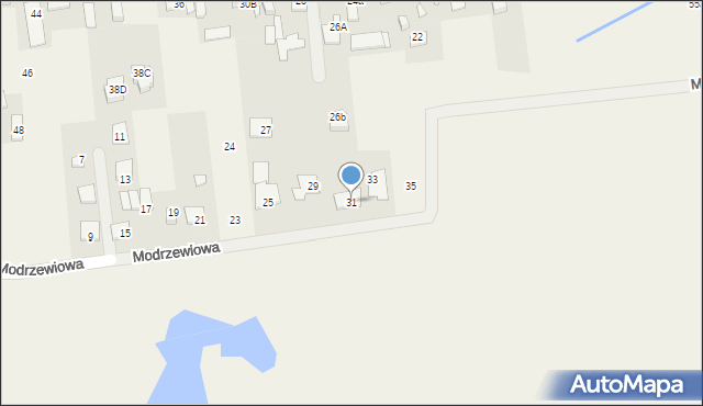 Łubna, Modrzewiowa, 31, mapa Łubna