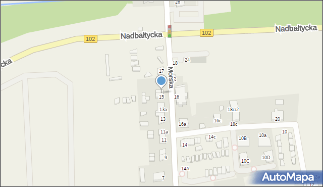 Łukęcin, Morska, 15a, mapa Łukęcin