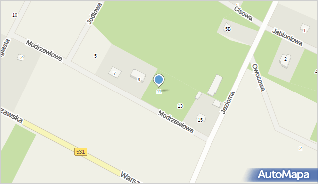 Łukta, Modrzewiowa, 11, mapa Łukta