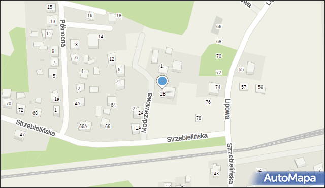 Luzino, Modrzewiowa, 1B, mapa Luzino