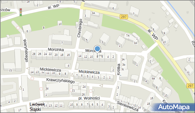 Lwówek Śląski, Morcinka Gustawa, 8, mapa Lwówek Śląski