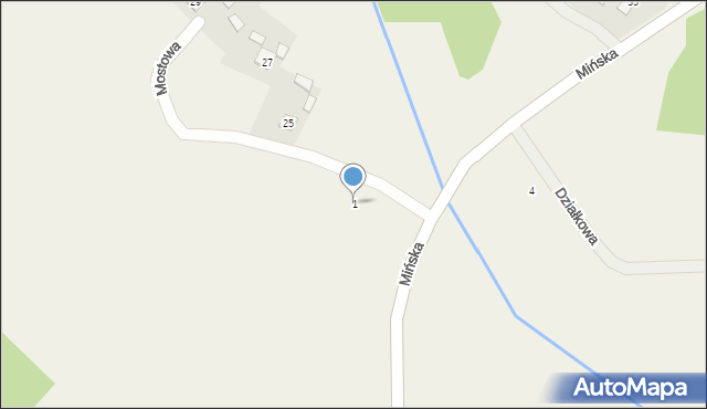 Majdan, Mostowa, 1, mapa Majdan