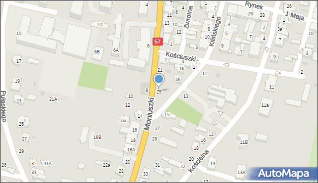 Maków Mazowiecki, Moniuszki Stanisława, 25, mapa Maków Mazowiecki