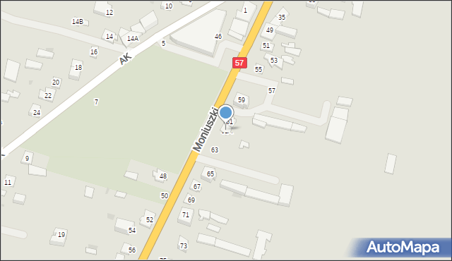 Maków Mazowiecki, Moniuszki Stanisława, 61A, mapa Maków Mazowiecki