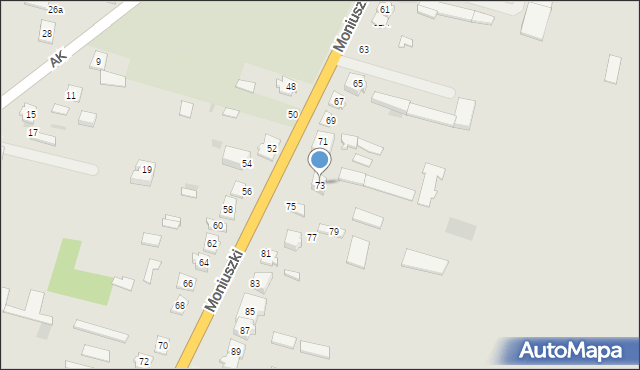 Maków Mazowiecki, Moniuszki Stanisława, 73, mapa Maków Mazowiecki