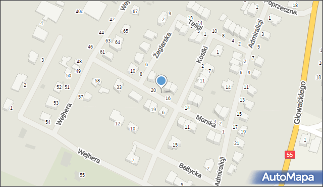 Malbork, Morska, 18, mapa Malborka