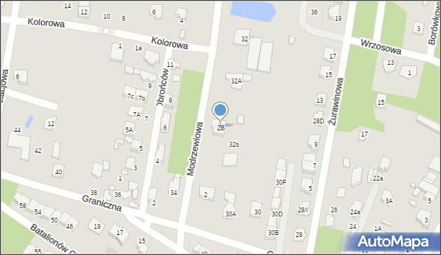 Marki, Modrzewiowa, 2B, mapa Marki