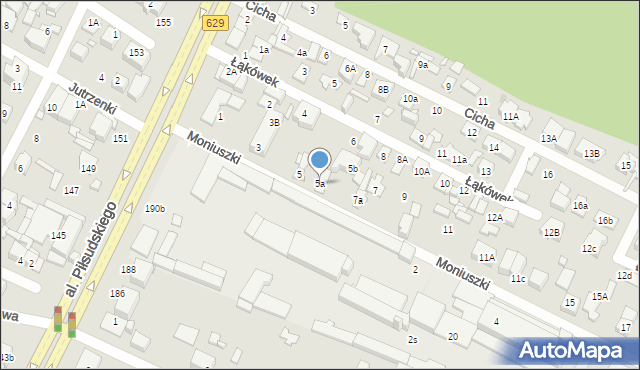 Marki, Moniuszki Stanisława, 5a, mapa Marki