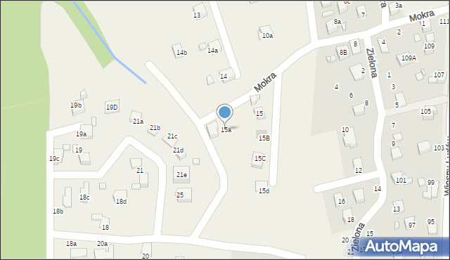 Marklowice, Mokra, 15a, mapa Marklowice