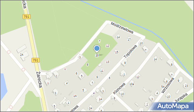 Masłońskie, Modrzewiowa, 10, mapa Masłońskie