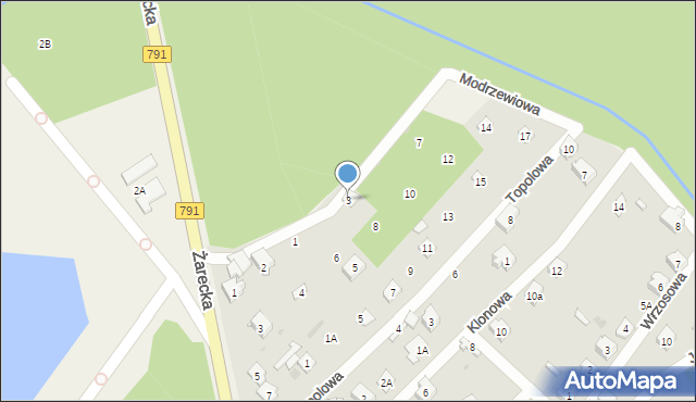 Masłońskie, Modrzewiowa, 3, mapa Masłońskie