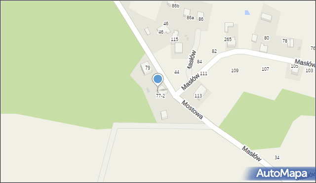 Masłów, Mostowa, 77, mapa Masłów