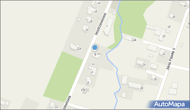 Masłów Pierwszy, Modrzewiowa, 9, mapa Masłów Pierwszy