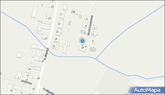 Masłowo, Modrzewiowa, 14, mapa Masłowo