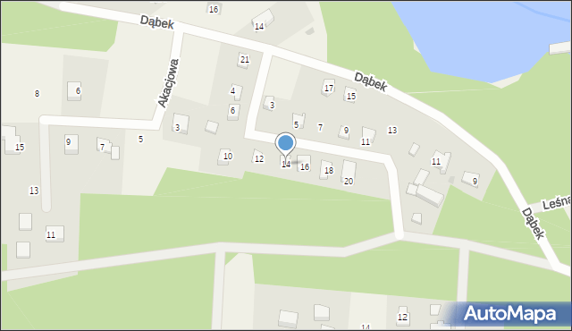 Męcikał, Modrzewiowa, 14, mapa Męcikał