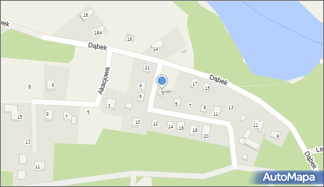 Męcikał, Modrzewiowa, 3, mapa Męcikał