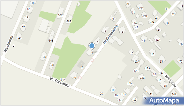Michałowice, Modrzewiowa, 5, mapa Michałowice