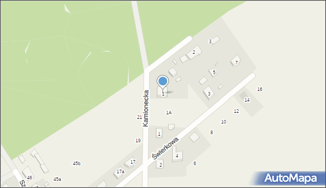 Mieczewo, Modrzewiowa, 1, mapa Mieczewo