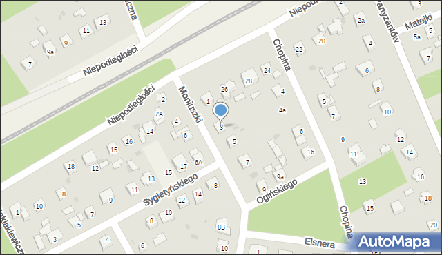 Międzyborów, Moniuszki Stanisława, 3, mapa Międzyborów