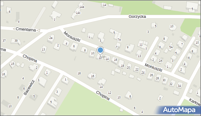 Międzychód, Moniuszki Stanisława, 12, mapa Międzychód