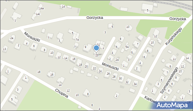 Międzychód, Moniuszki Stanisława, 13, mapa Międzychód