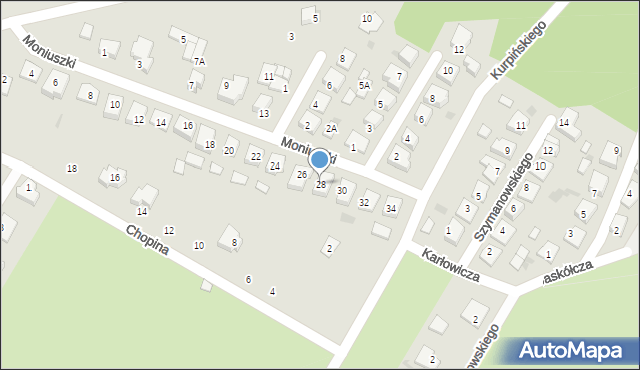 Międzychód, Moniuszki Stanisława, 28, mapa Międzychód