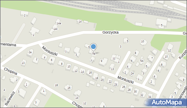 Międzychód, Moniuszki Stanisława, 7A, mapa Międzychód