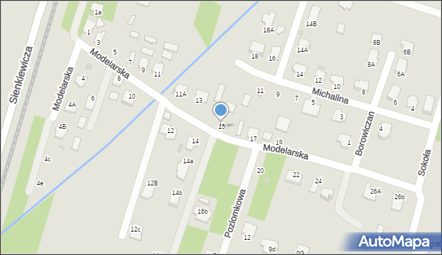 Mielec, Modelarska, 15, mapa Mielca