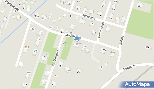 Mielec, Modelarska, 22, mapa Mielca
