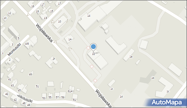 Mielec, Moniuszki Stanisława, 12, mapa Mielca