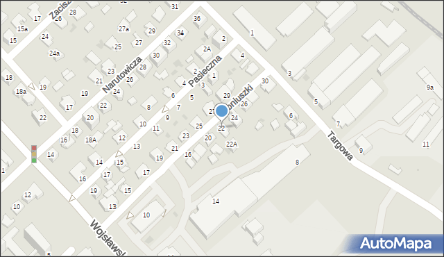 Mielec, Moniuszki Stanisława, 22, mapa Mielca