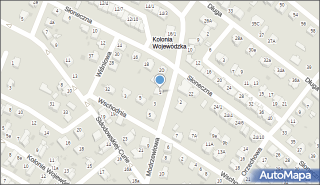 Mikołów, Modrzewiowa, 1, mapa Mikołów