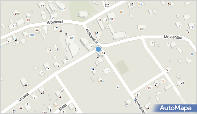 Mikołów, Mokierska, 1A, mapa Mikołów
