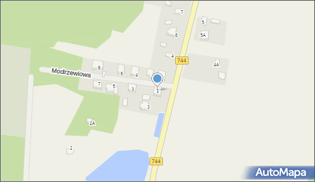 Mirzec, Modrzewiowa, 1, mapa Mirzec