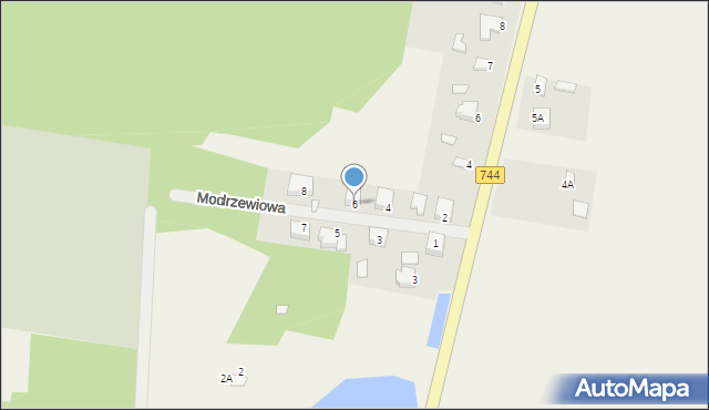 Mirzec, Modrzewiowa, 6, mapa Mirzec