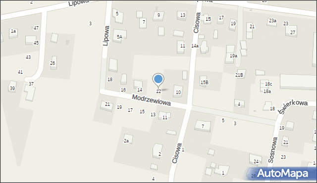 Mnichowice, Modrzewiowa, 12, mapa Mnichowice