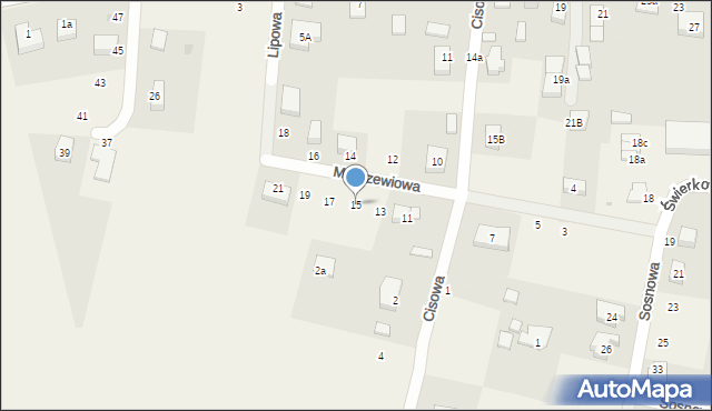 Mnichowice, Modrzewiowa, 15, mapa Mnichowice