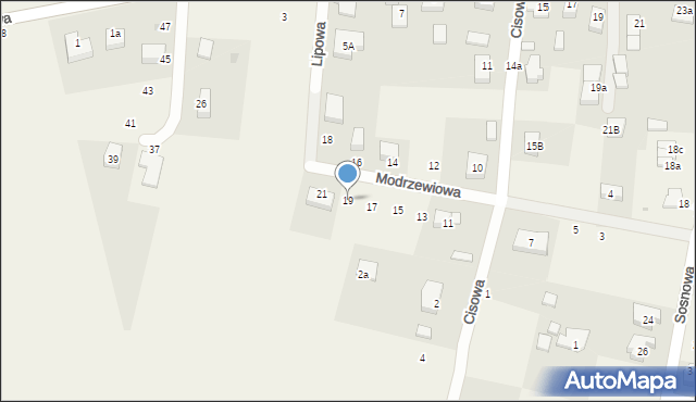 Mnichowice, Modrzewiowa, 19, mapa Mnichowice