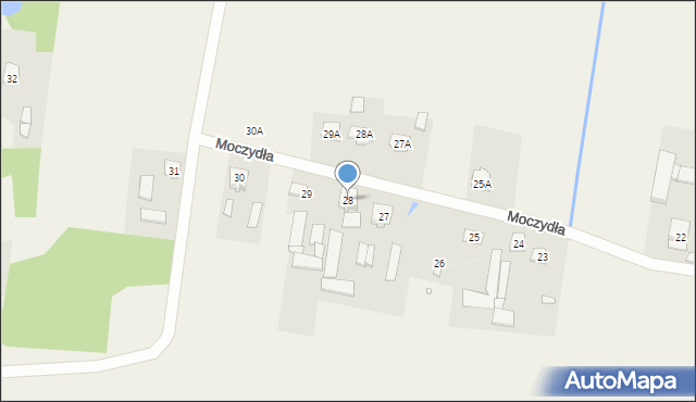 Moczydła, Moczydła, 28, mapa Moczydła