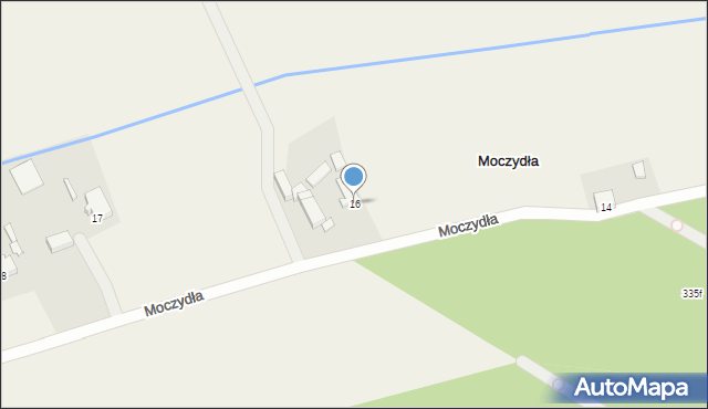 Moczydła, Moczydła, 16, mapa Moczydła