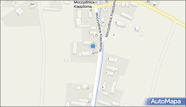 Moczydlnica Klasztorna, Moczydlnica Klasztorna, 24, mapa Moczydlnica Klasztorna