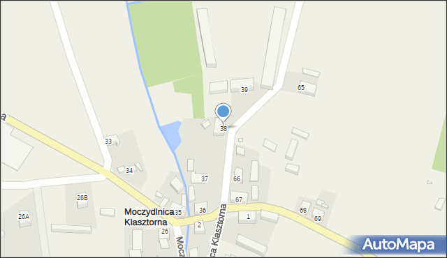 Moczydlnica Klasztorna, Moczydlnica Klasztorna, 38, mapa Moczydlnica Klasztorna