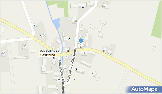 Moczydlnica Klasztorna, Moczydlnica Klasztorna, 67, mapa Moczydlnica Klasztorna