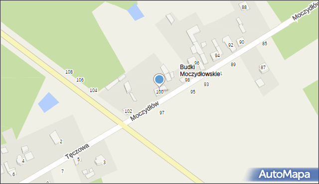 Moczydłów, Moczydłów, 100, mapa Moczydłów